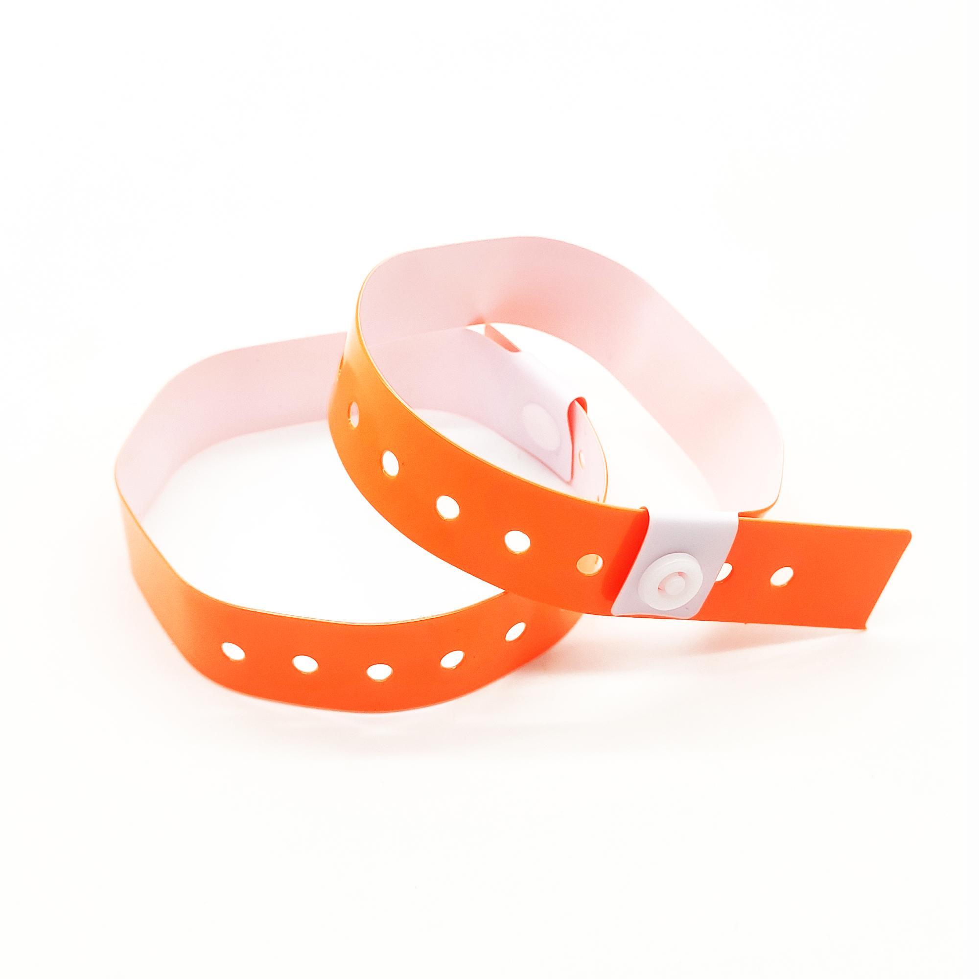 Brățări din vinil personalizate Orange neon
