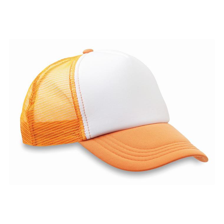 Şapcă din poliester (plasă, în TRUCKER CAP Portocaliu neon