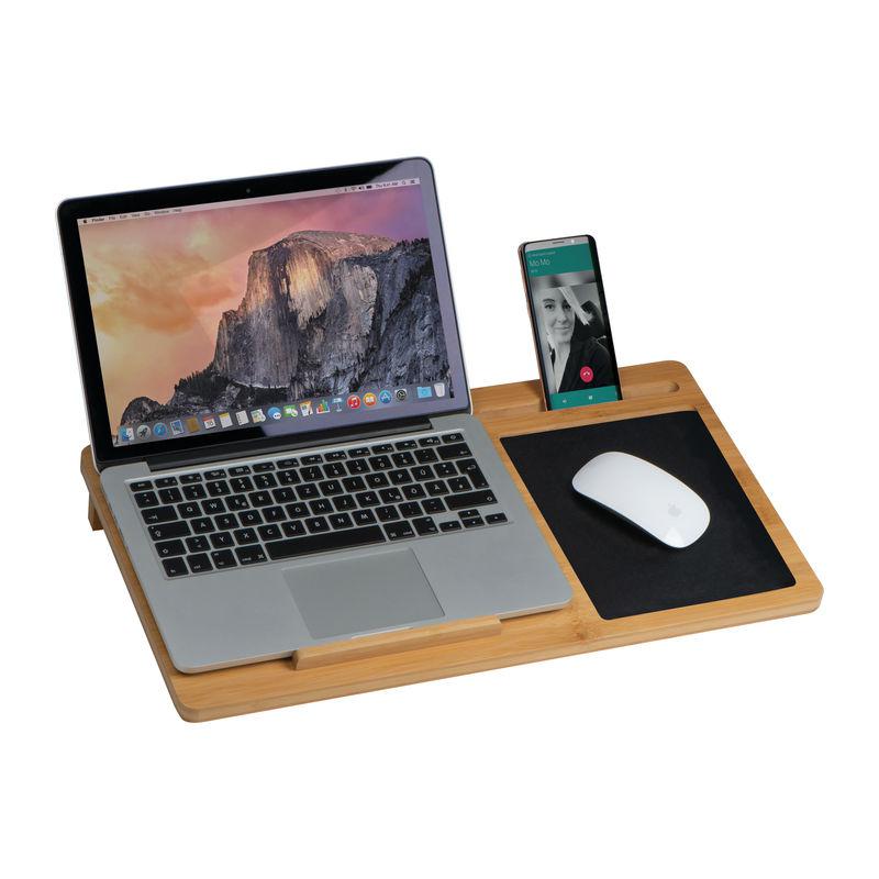 Suport laptop cu mousepad si suport telefon Beige