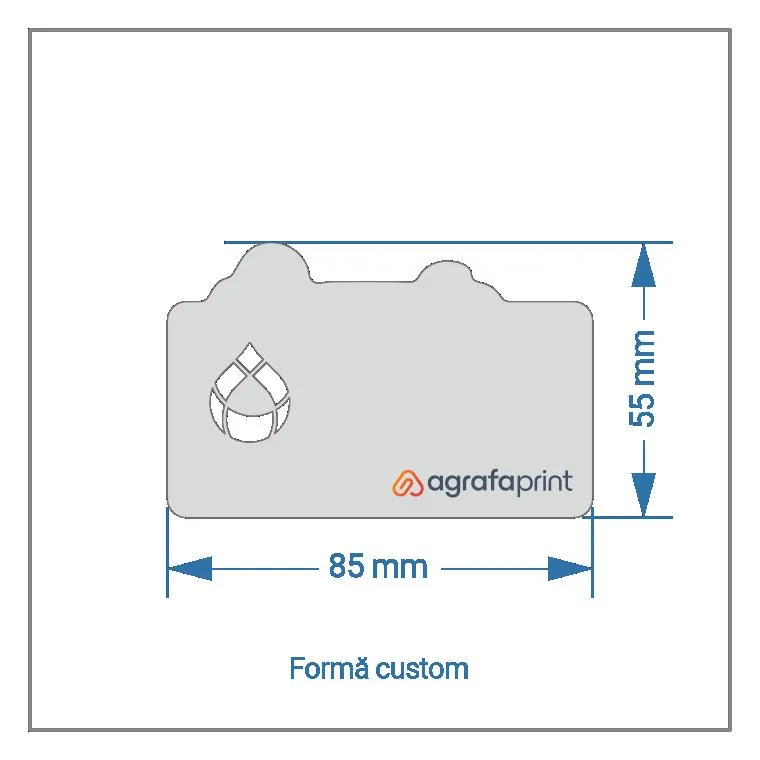 85 x 55 mm - formă custom