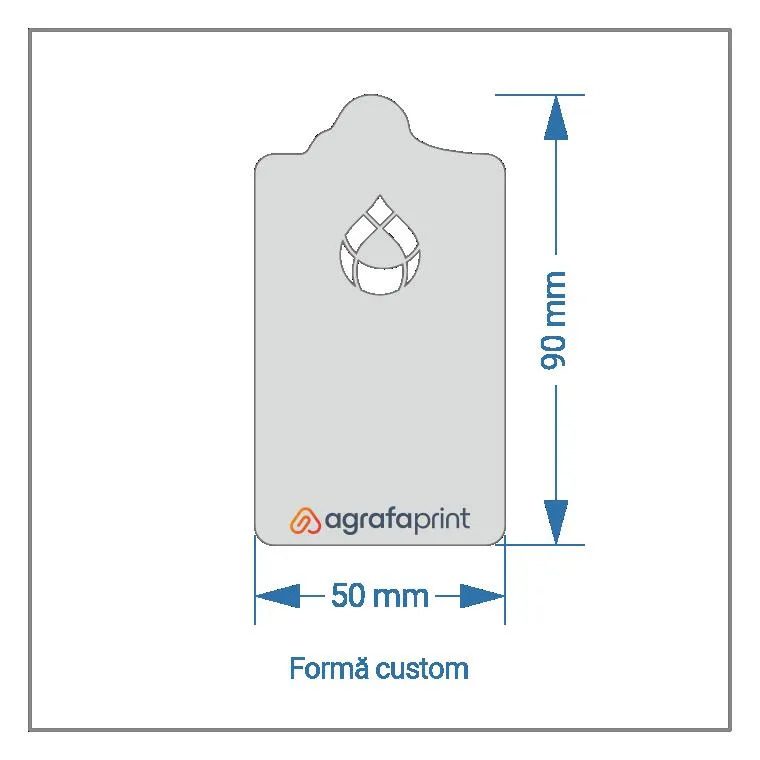 50 x 90 mm - formă custom