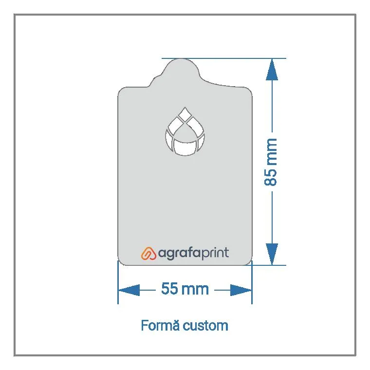 55 x 85 mm - formă custom
