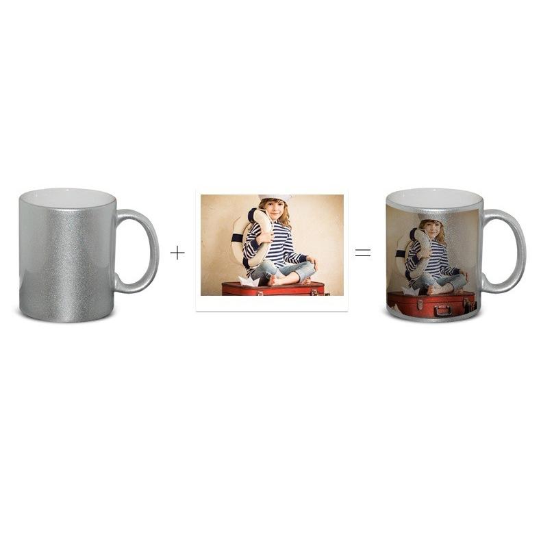 Căni personalizate Cilindrică Sidefată Argintiu