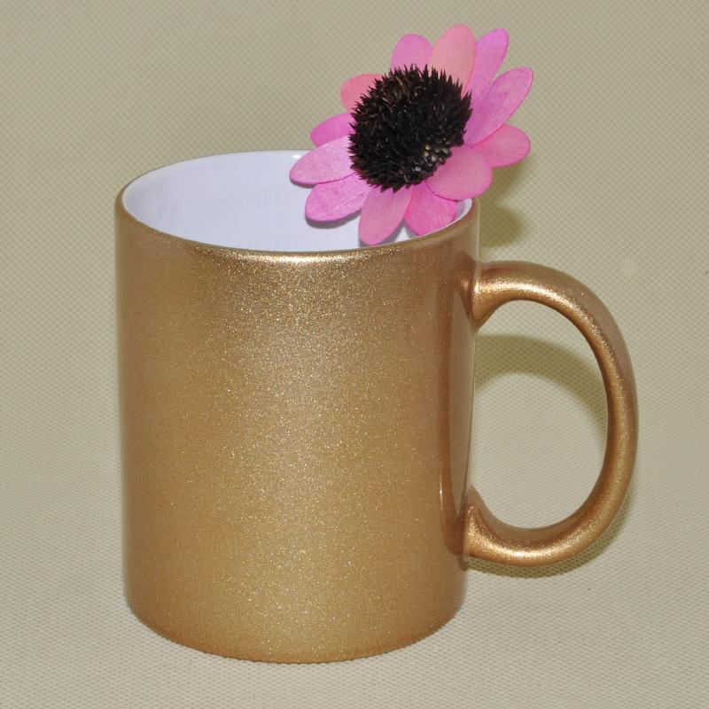 Căni personalizate Cilindrică Sidefată Auriu