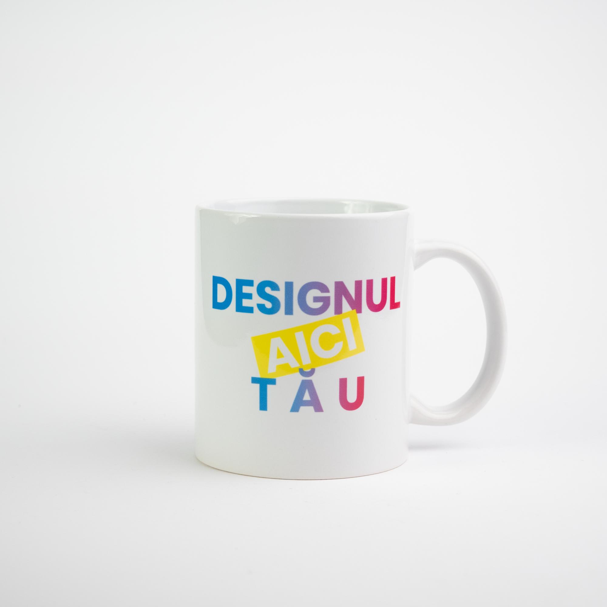 Căni cilindrice albe personalizate prin sublimare