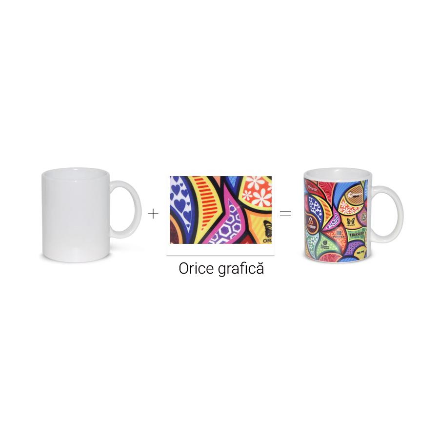 Căni cilindrice albe personalizate prin sublimare Alb