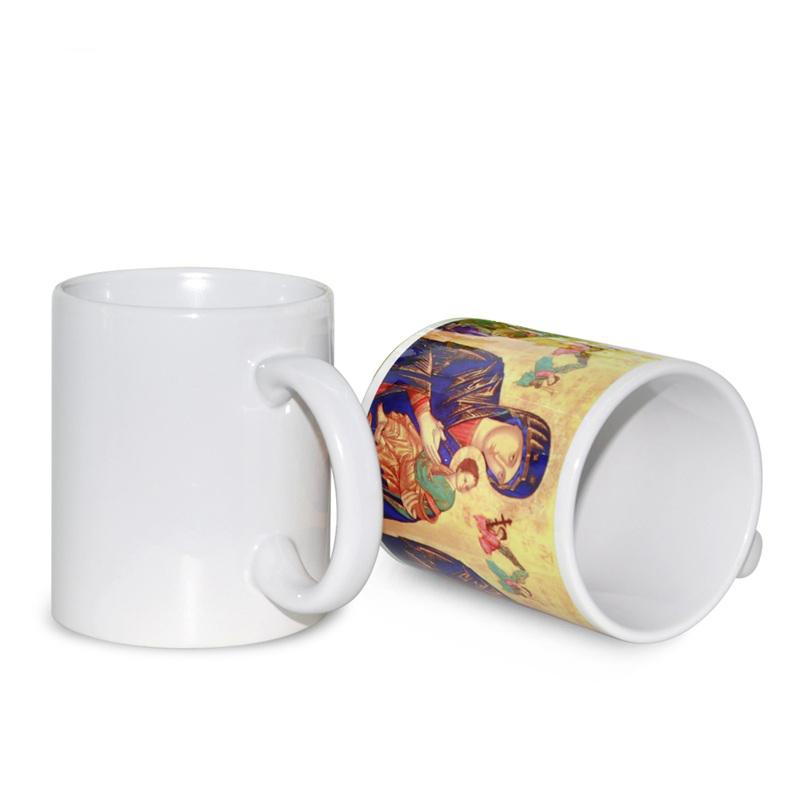 Căni cilindrice albe personalizate prin sublimare Alb