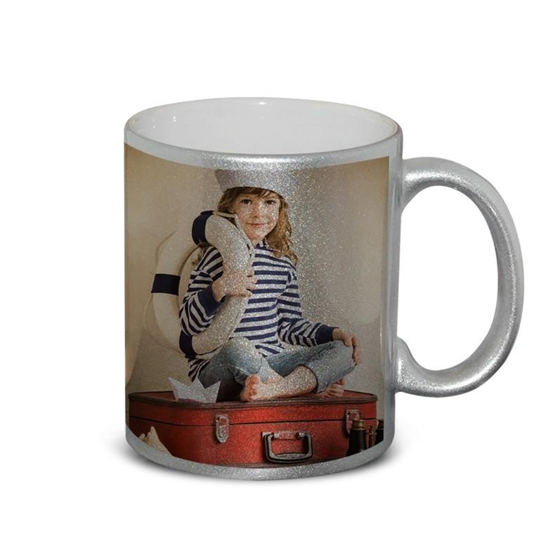Căni cilindrice sidefate personalizate prin sublimare Argintiu