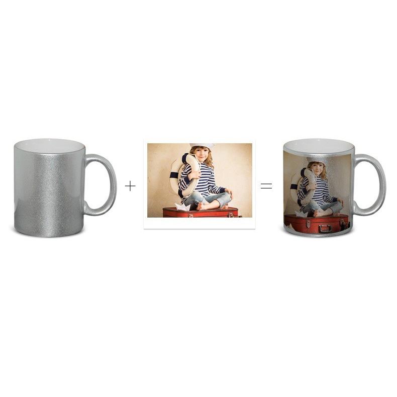 Căni cilindrice sidefate personalizate prin sublimare Argintiu
