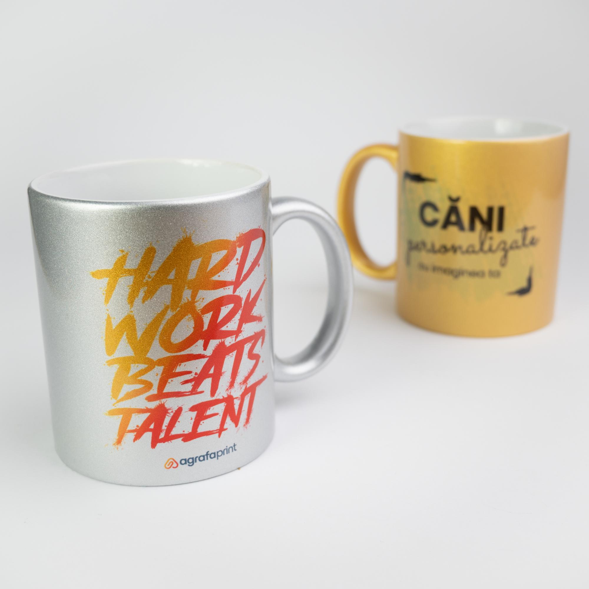 Căni cilindrice sidefate personalizate prin sublimare Argintiu