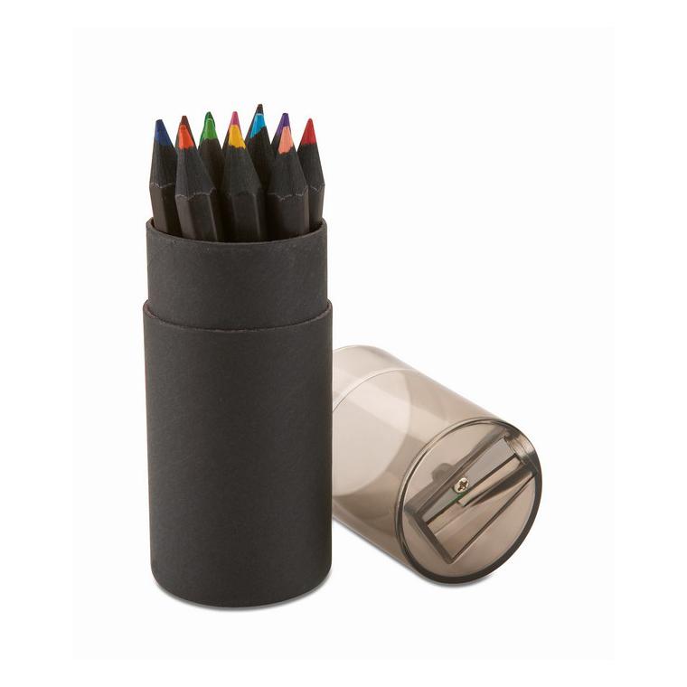 Set 12 creioane colorate BLOCKY Negru