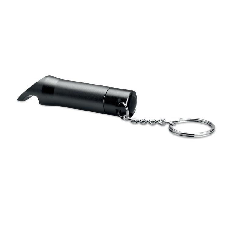 Breloc cu lanternă din metal LITOP Negru