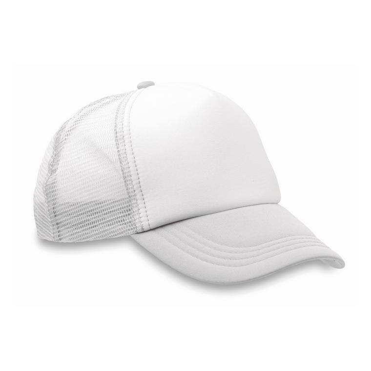Şapcă din poliester (plasă, în TRUCKER CAP Alb