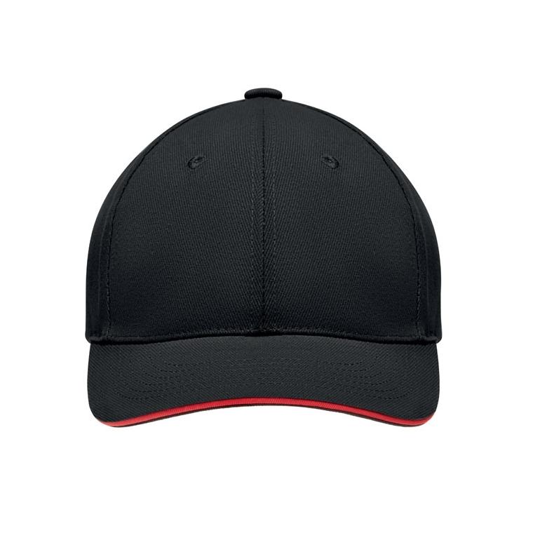 Șapcă baseball din bumbac TEKAPO Negru / Roșu