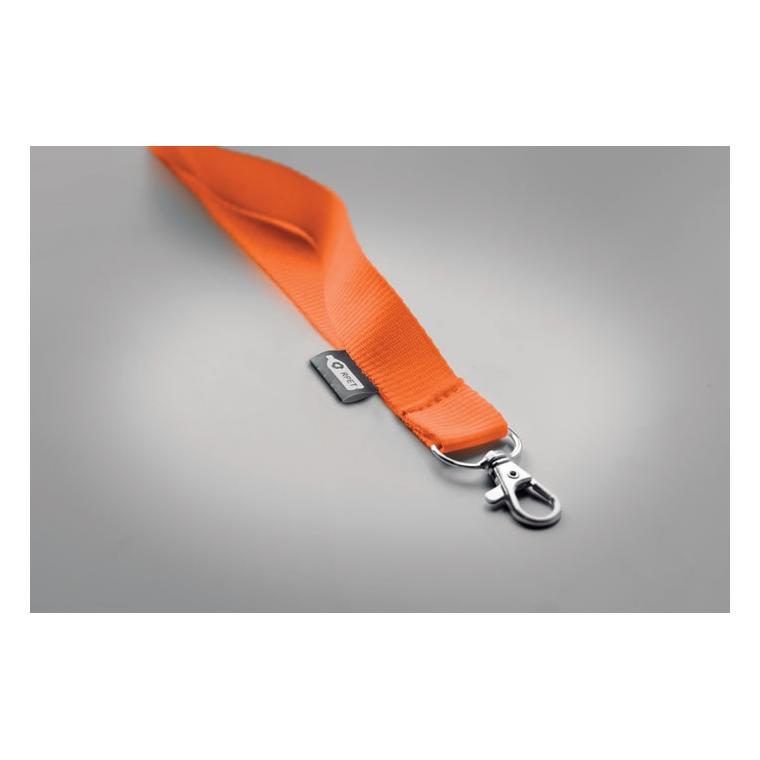 Lanyard din RPET cu carabină LANY RPET Portocaliu