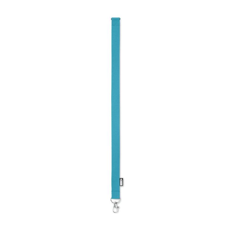 Lanyard din RPET cu carabină LANY RPET Turquoise