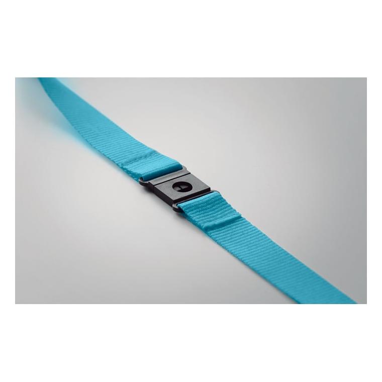 Lanyard din RPET cu carabină LANY RPET Turquoise