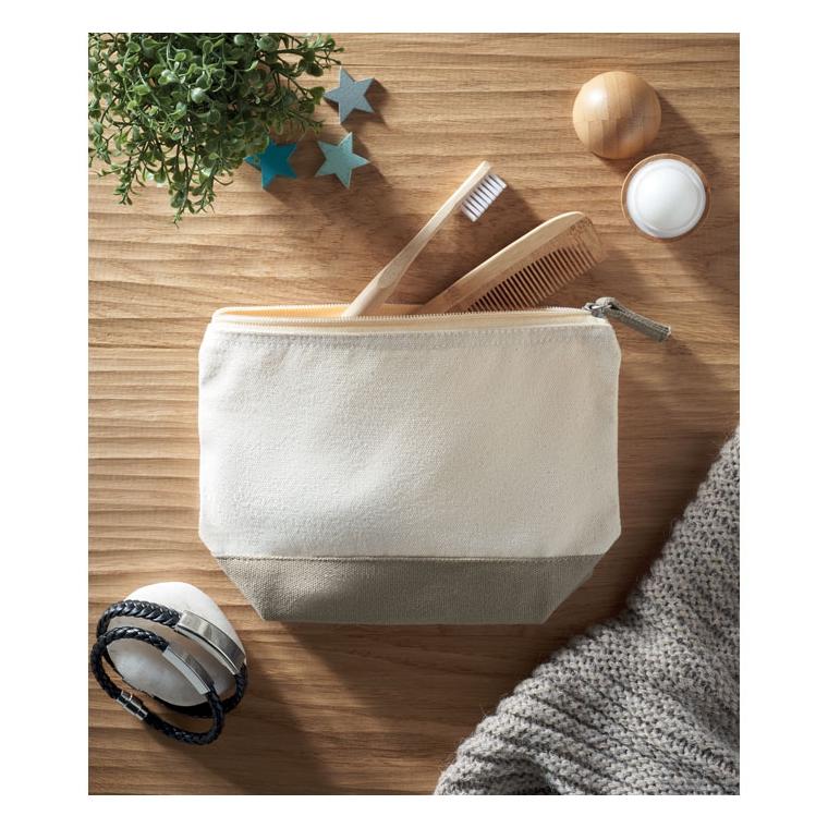 Geantă bicoloră pentru cosmetice KLEUREN Bej