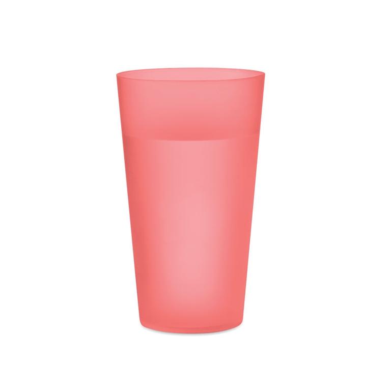 Pahar reutilizabil  500 ml FESTA CUP Roșu transparent