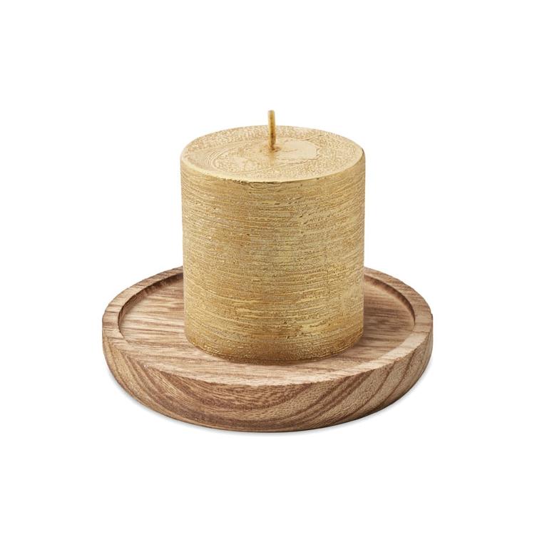 Lumânare pe suport din lemn PENTAS Auriu