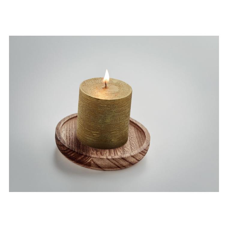 Lumânare pe suport din lemn PENTAS Auriu