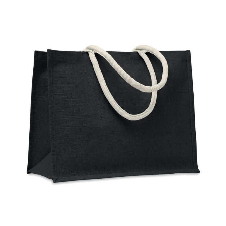 Geantă de cumpărături din iută AURA Negru