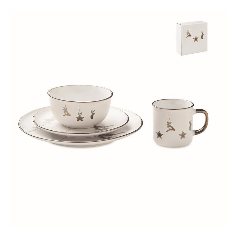 Set de 4 piese din ceramică ERAMIK Alb