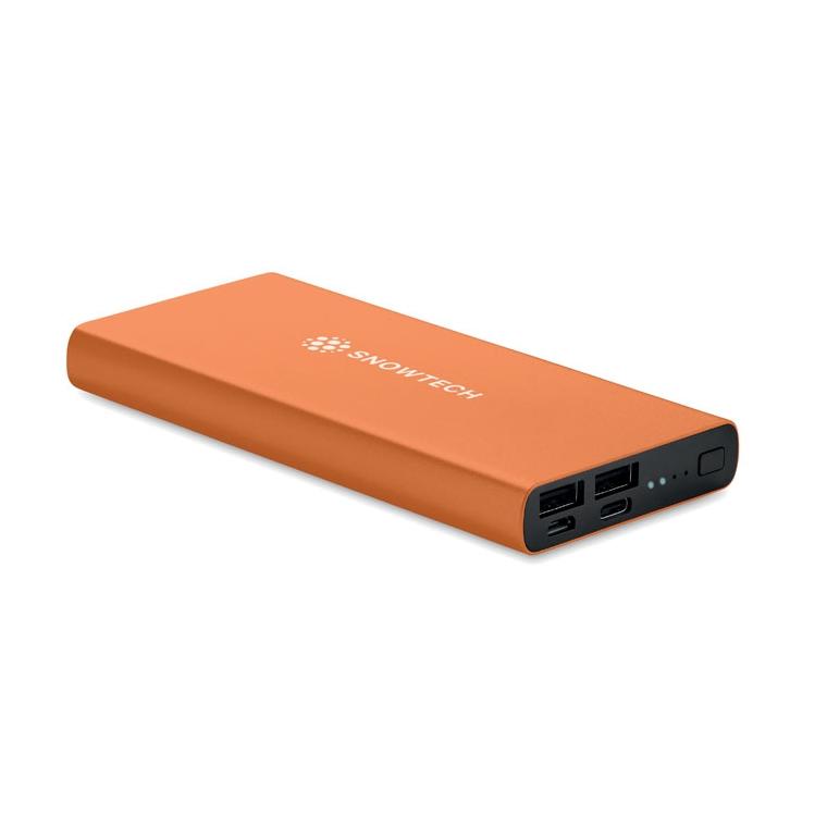 Powerbank 10000 mAh POWERFLAT 8 C Portocaliu