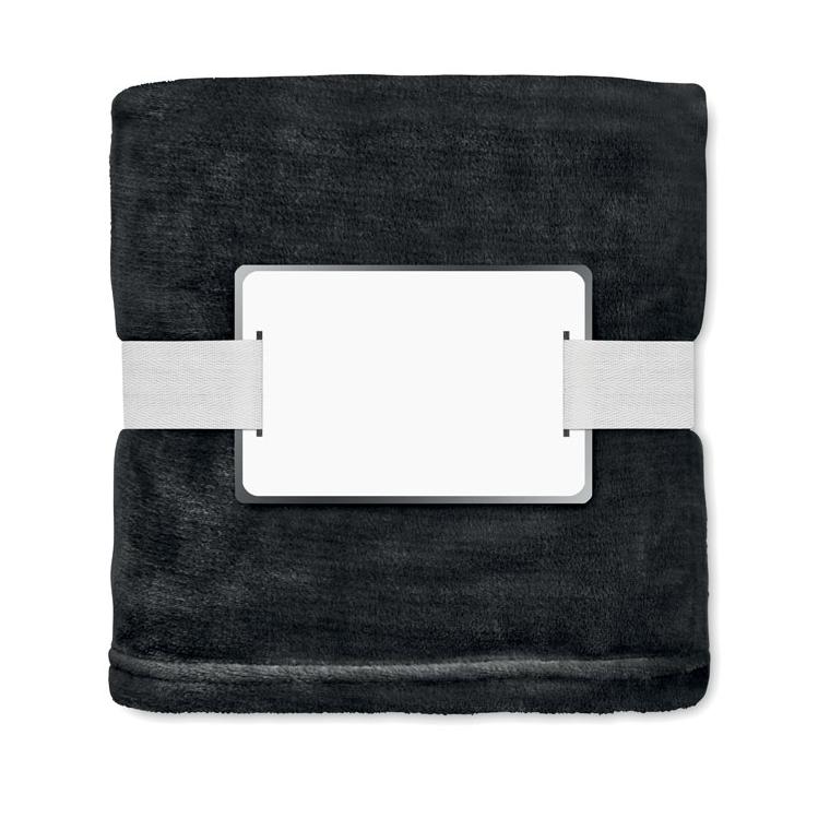 Pătură fleece RPET 280 gr/m² LOGAN Negru