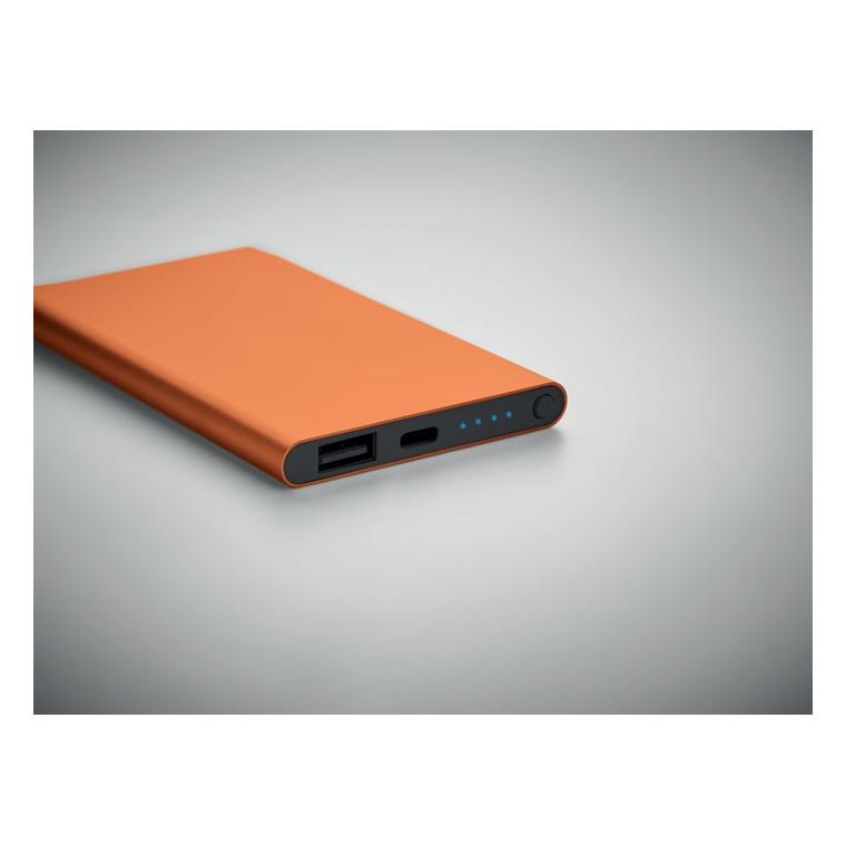 Powerbank de 4000 mAh tip C POWERFLAT C Portocaliu