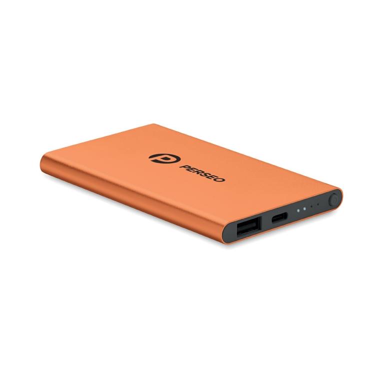 Powerbank de 4000 mAh tip C POWERFLAT C Portocaliu