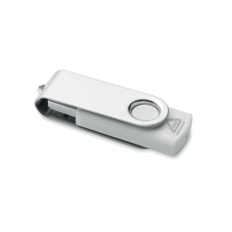 USB 16G din ABS reciclat TECHMATE RABS Alb 16 GB