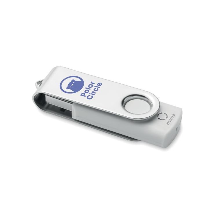 USB 16G din ABS reciclat TECHMATE RABS Alb