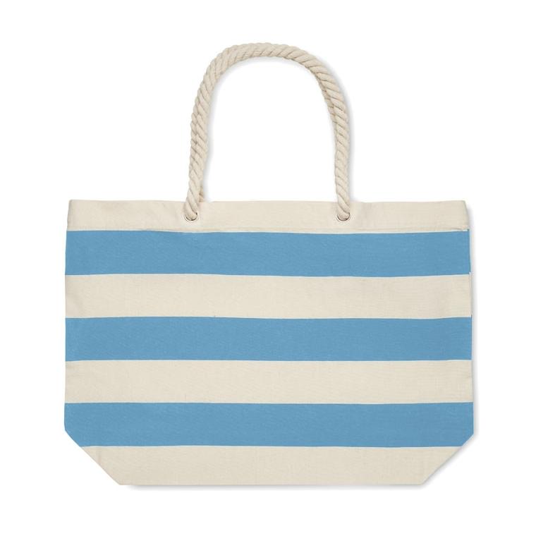Geantă de plajă bumbac 220 gr/mp HEAVEN STRIPE Albastru deschis