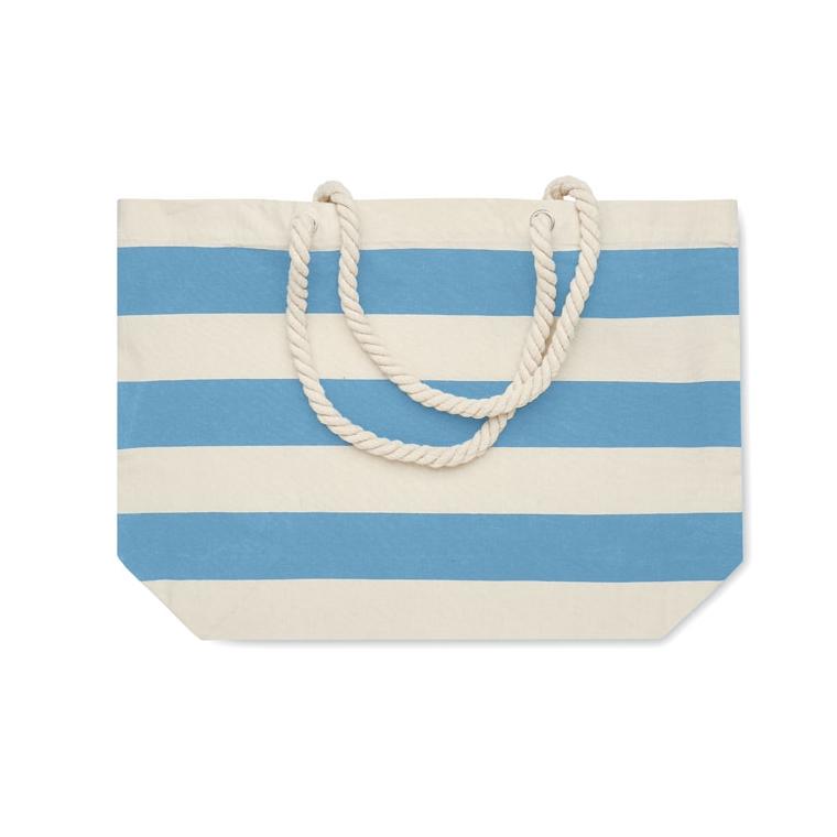 Geantă de plajă bumbac 220 gr/mp HEAVEN STRIPE Albastru deschis