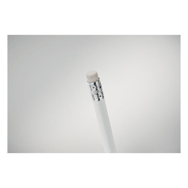 Creion natural cu gumă de șters STOMP SHARP Alb