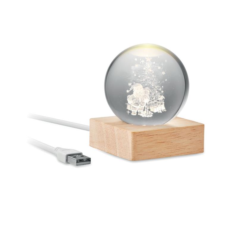 Glob cristal Craciun LED SANTA LIGHT Natur