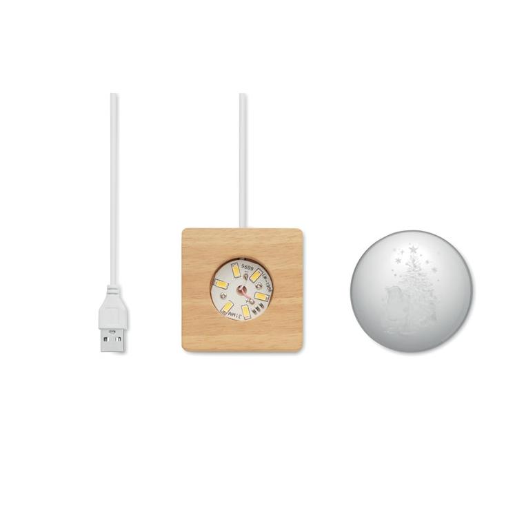 Glob cristal Craciun LED SANTA LIGHT Natur