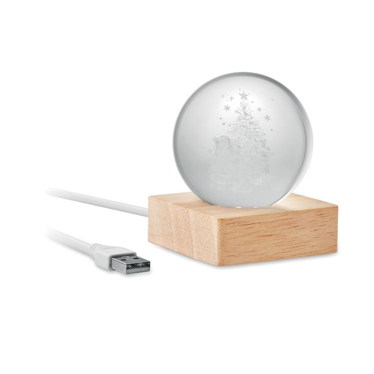 Glob cristal Craciun LED SANTA LIGHT Natur