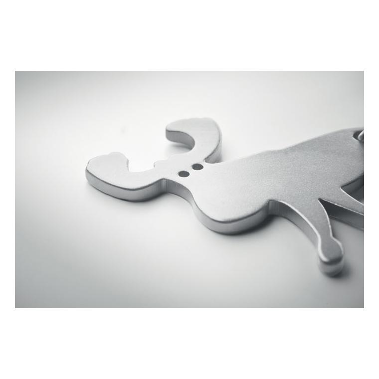 Breloc din aluminiu reciclat BOTTLE POPPER Argintiu mat