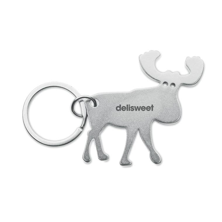 Breloc din aluminiu reciclat BOTTLE POPPER Argintiu mat