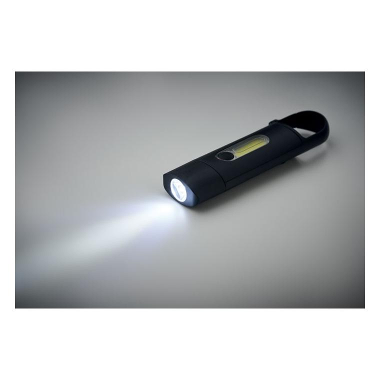 Lanternă COB de buzunar BLUZ Negru