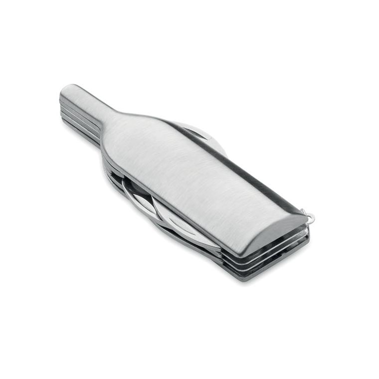 Cuțit  buzunar multifuncționa MULTIVINO Argintiu mat