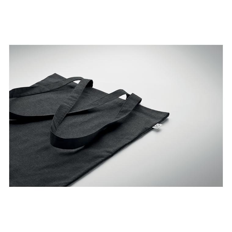 Sacosă din bumbac reciclat VIVEKA COLOUR Negru