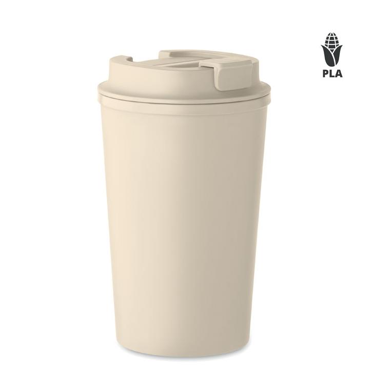 Pahar PLA perete dublu 350 ml BEIBAKU Bej