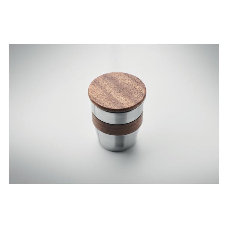 Pahar un singur perete 350 ml WALNUT Argintiu mat