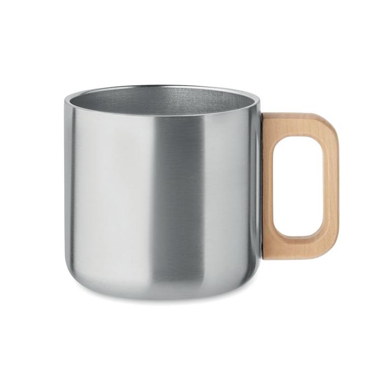 Cană cu perete dublu 350 ml ACERO Argintiu mat