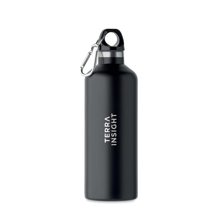 Sticlă cu perete dublu 500 ml CARABI Negru