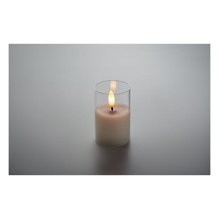 Lumânare LED în suport sticlă XANDLE Alb