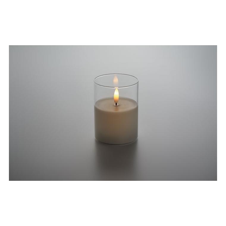 Lumânare LED în suport sticlă XANDLE+ Alb
